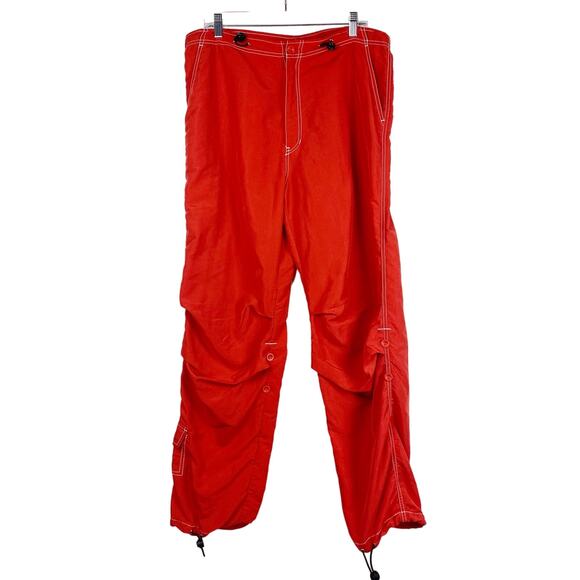 Jocko Vintage Nylon Cargo Tech Pants Y2K Orange Red Mens Size Large - Picture 3 of 10